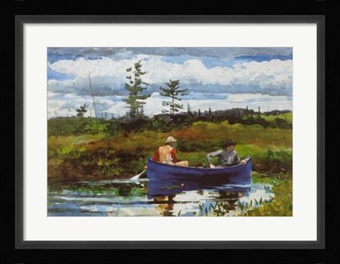 Framed Blue Boat Print