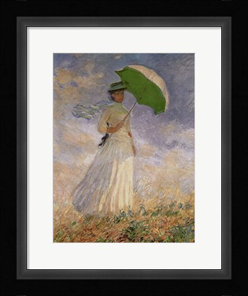 Framed Woman with Sunshade Print