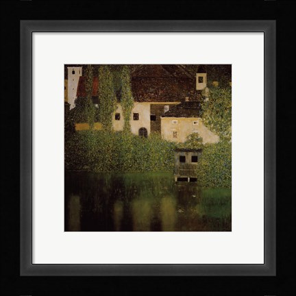 Framed Unterach Manor and Lock Chamber on the Attersee Lake, c.1908 Print