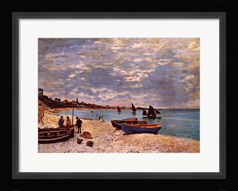 Framed Beach at Sainte-Adresse Print
