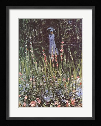 Framed Madame Monet in Her Garden at Giverny Print