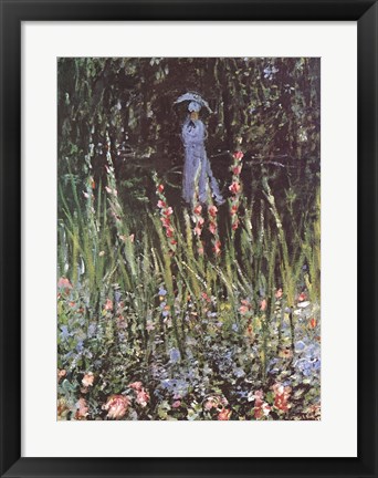 Framed Madame Monet in Her Garden at Giverny Print