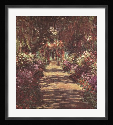 Framed Pathway in Monet's Garden at Giverny, c.1902 Print