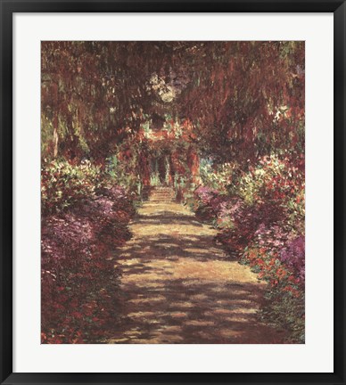 Framed Pathway in Monet&#39;s Garden at Giverny, c.1902 Print