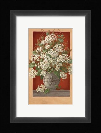 Framed Hydrangeas En Rouge Print