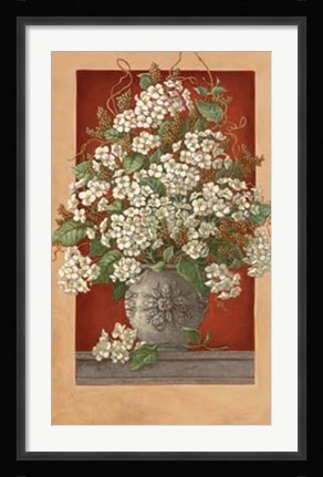 Framed Hydrangeas En Rouge Print
