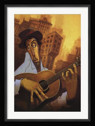 Framed El Guitarrista Print