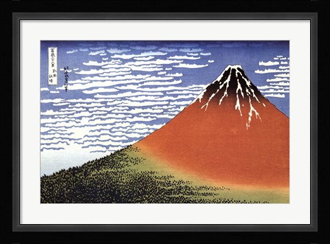 Framed Red Fuji/Fine Wind, Clear Morning Print