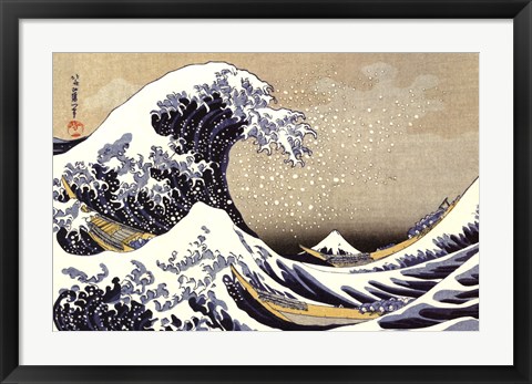 Framed Great Wave off Kanagawa, c.1830 Print