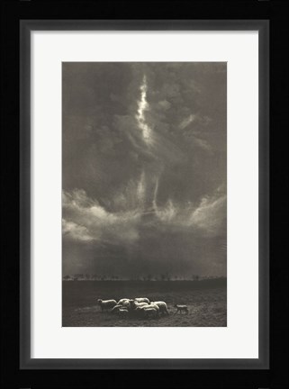 Framed Sheep Under Cloud Print