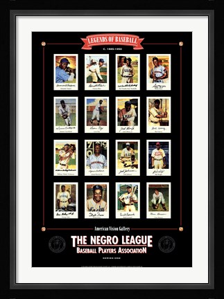 Framed Negro League Baseball Legends Print