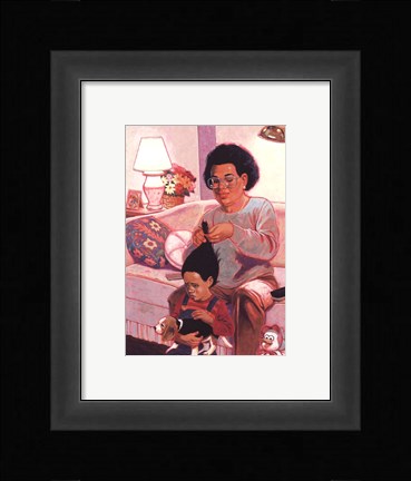 Framed Comb and Brush Print