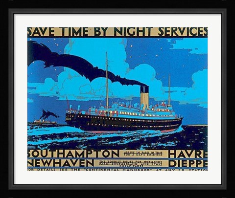 Framed Save Time by Night (litho) Print