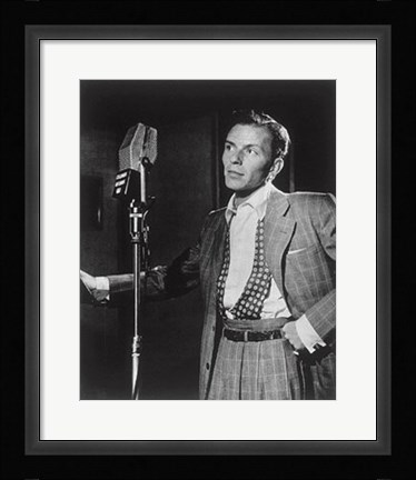 Framed Frank Sinatra (with microphone) Print