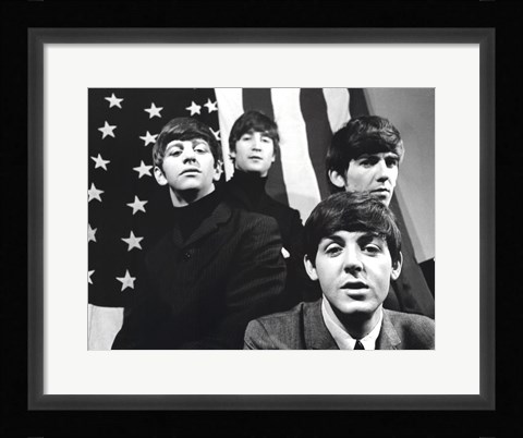 Framed Beatles, American Flag Print