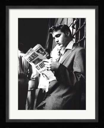 Framed Elvis Reading the Sunday Mirror Print
