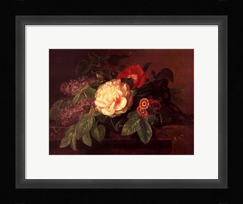 Framed Peonies, Lilacs &amp; Primulae Print