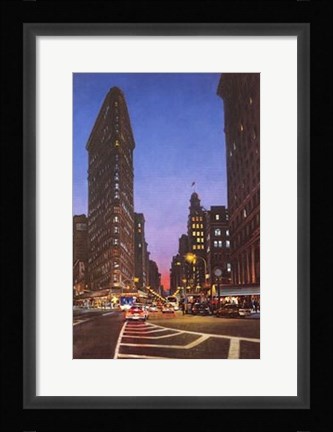 Framed Flatiron at Dusk Print