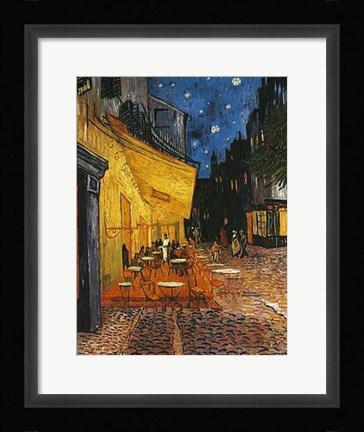 Framed Cafe Terrace on the Place du Forum, Arles, at Night, c.1888 Print