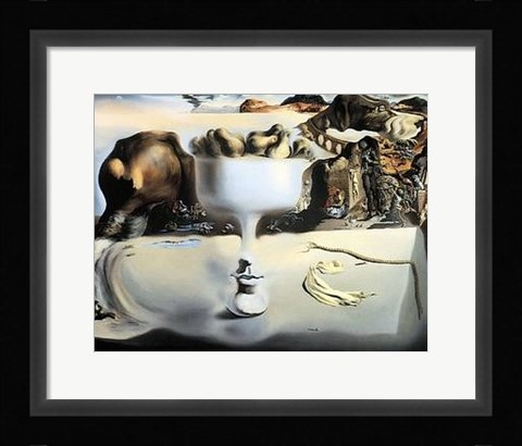Framed Apparition of Face and Fruit Dish on a Beach, c.1938 Print