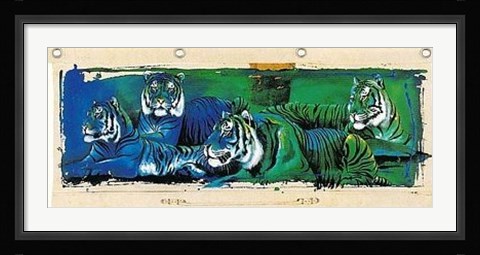 Framed White Tigers Print