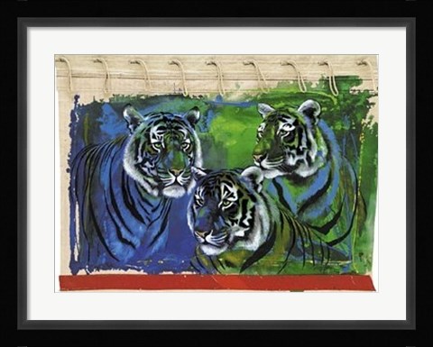 Framed Three Tigers Print