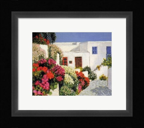Framed Passage Fleuri a Mykonos Print
