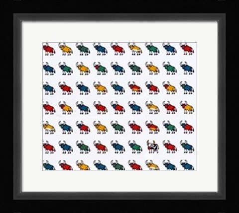 Framed 98 Bulls &amp; 1 Cow Print