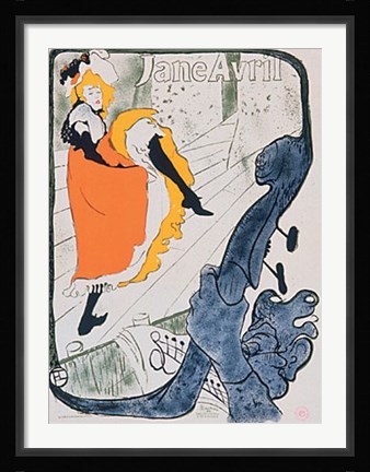 Framed Jane Avril (with border) Print