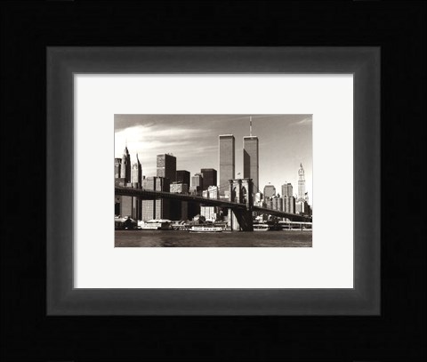Framed Over the Brooklyn Bridge Print