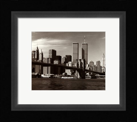 Framed Over the Brooklyn Bridge Print