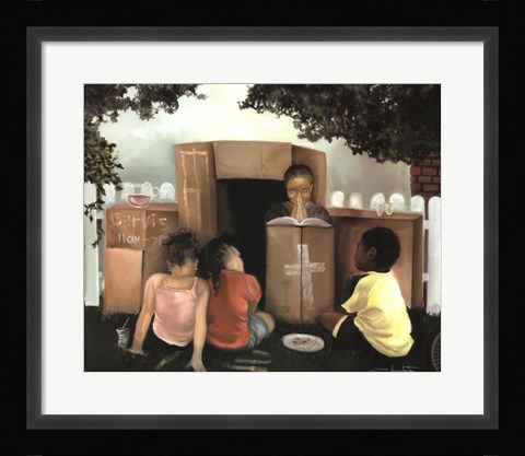 Framed Let's Play Church Print