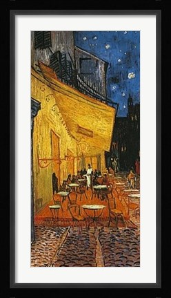 Framed Cafe Terrace on the Place du Forum, Arles, at Night, c.1888 Print