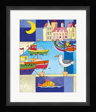 Framed Harbour Scene III Print