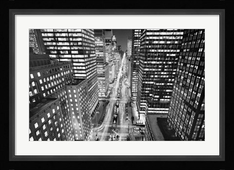Framed Park Avenue at Night, NYC Print