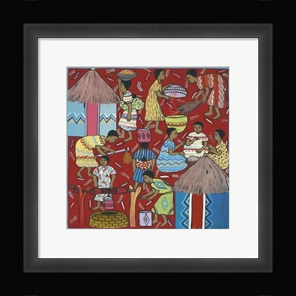 Framed Village Life IV Print