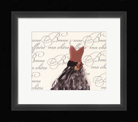 Framed Robe de Soiree sur le Blanc Print