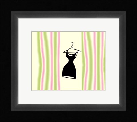 Framed Robe sur Rose et Vert Print