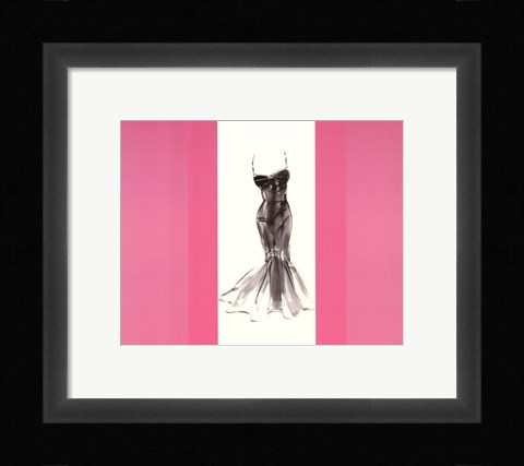Framed La Robe Noire avec Rouge Print