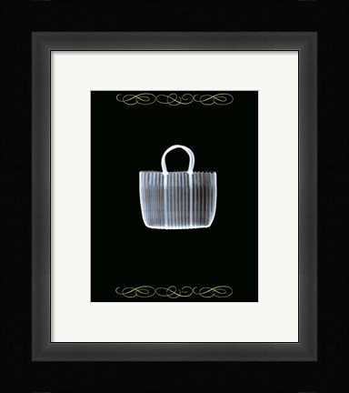Framed Straw Bag in Blue Print