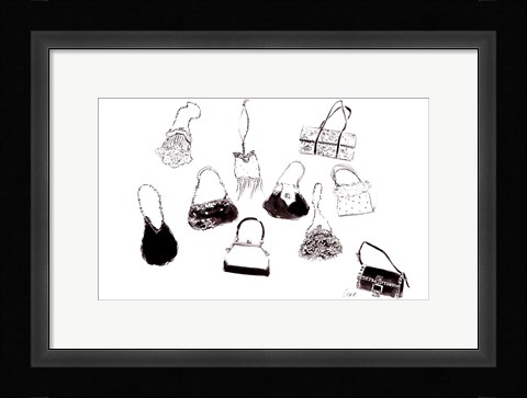 Framed Ten Handbags Print