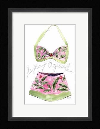 Framed La Plage Tropicale Print