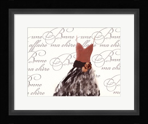 Framed Robe de Soiree sur le Blanc Print