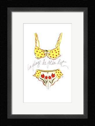 Framed La Plage de Polka Dot Print