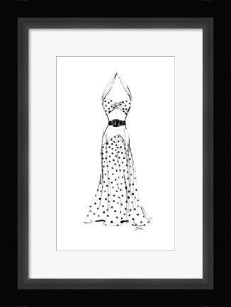 Framed Dress in Polka Dots Print