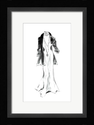 Framed Black Jacket with Necklace Print