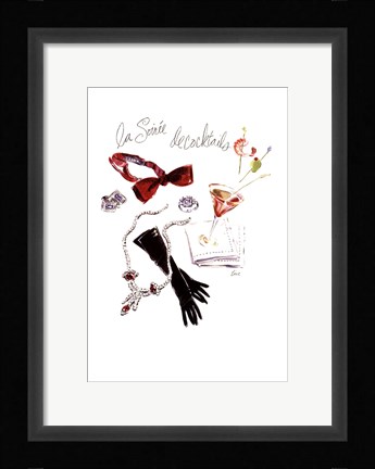 Framed La Soiree de Cocktails Print