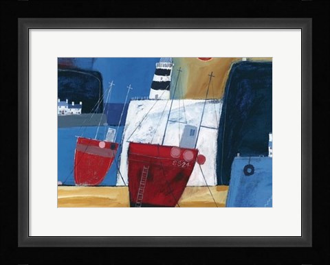 Framed Two Red Boats Print