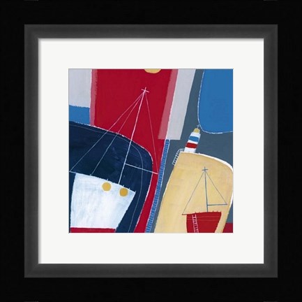 Framed One Red Boat Print