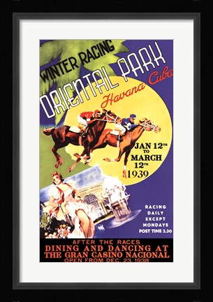 Framed Winter Racing, Oriental Park, Havana, Cuba, 1939 Print